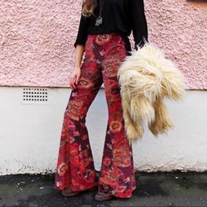 Miracle Eye Paisley Red Bellbottom Pants